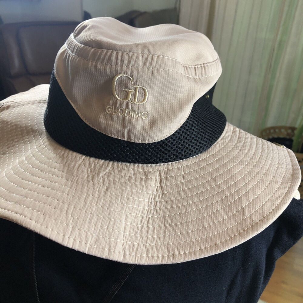 GUODING tan  Boonie Hat - Nylon mesh Sun Brim Bill Safari Style Outdoor Layer